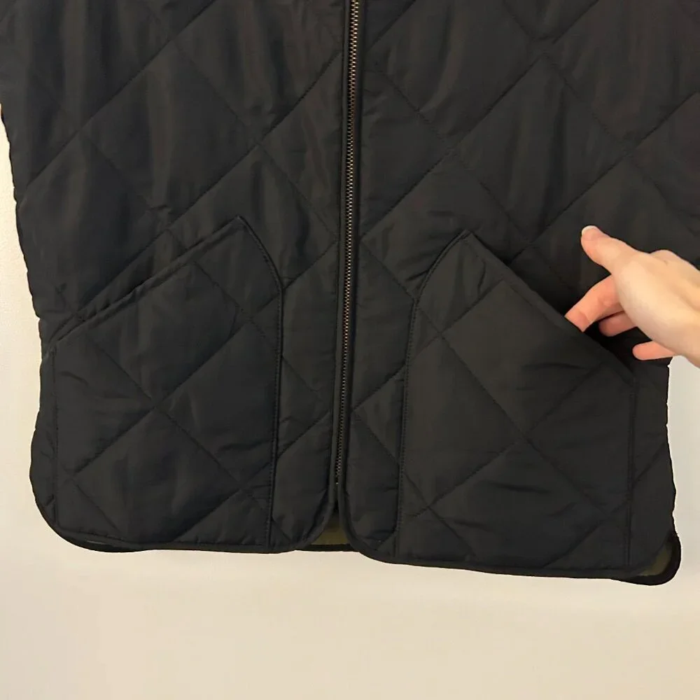 J. Crew Men's Quilted Walker Vest in Black Size S LIKE NEW